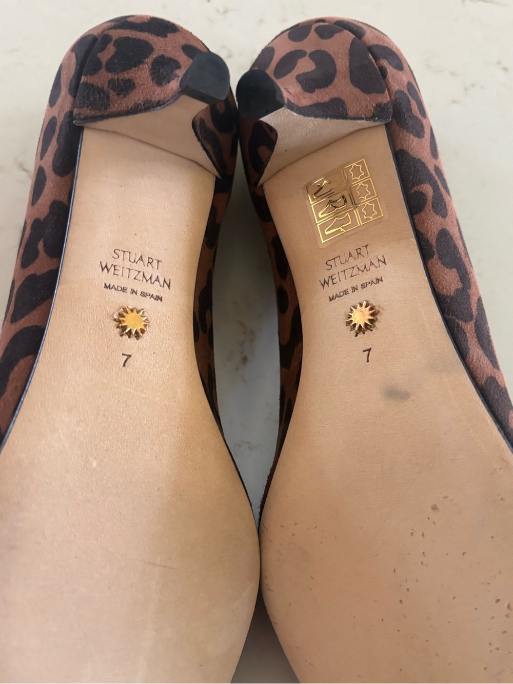 Stuart Weitzman Brown Leopard Print Suede Pumps – Size 7 – NWOB - Picture 5 of 5